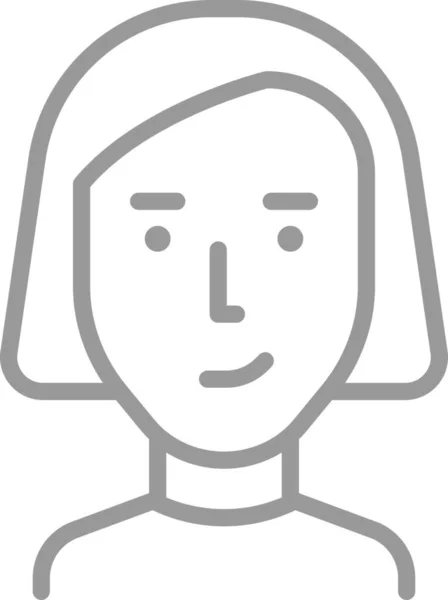 Avatar Chica Femenina Icono Estilo Del Esquema — Vector de stock