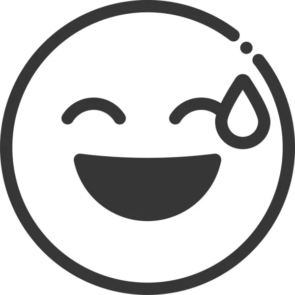 Peinliches Emoticon Emotionsicon Outline Stil — Stockvektor