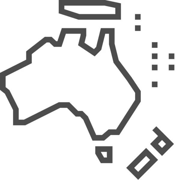 オーストラリアの地図とナビゲーションカテゴリの国の地理的アイコン — ストックベクタ