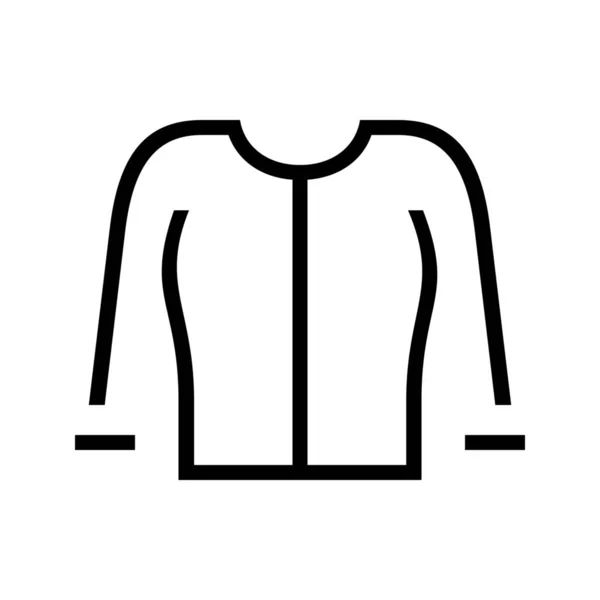 Kleding Meisje Jas Pictogram Outline Stijl — Stockvector