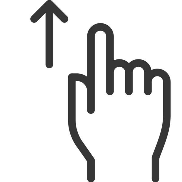 Ikon Tangan Gestur Jari Dalam Gaya Garis Luar - Stok Vektor