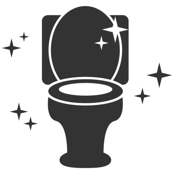 Limpar Novo Ícone Novo Banheiro Estilo Sólido — Vetor de Stock