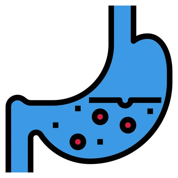 Flatulence Digestion Icône Gastrique Dans Style Contour Rempli — Image vectorielle