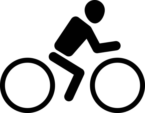 Athlete Bicycle Bike Icon Solid Style — Stock Vector