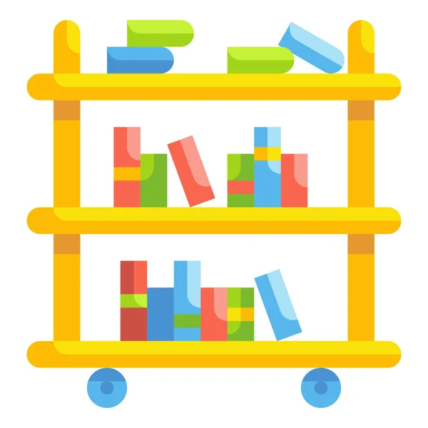 Book Cart Education Icon — Stock Vector