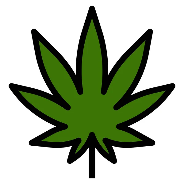 Cannabis Hanf Marihuana Ikone Filled Outline Stil — Stockvektor