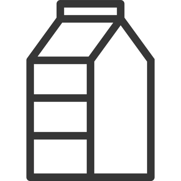 Ícone Bebida Vaca Papelão Estilo Esboço — Vetor de Stock