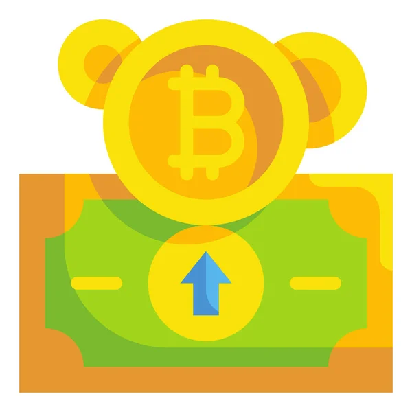 Значок Bitcoin Business Coin Плоском Стиле — стоковый вектор