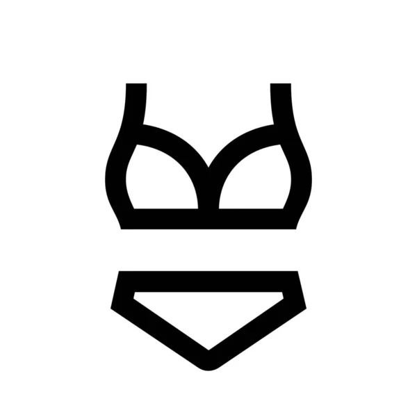 Bikini Ropa Icono Verano Estilo Esquema — Vector de stock