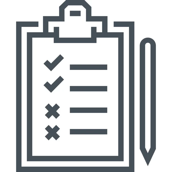 List Paper Pen Icon Outline Style — 스톡 벡터