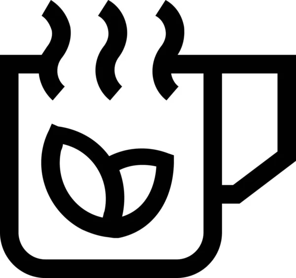 Koffie Drankje Glas Pictogram Contouren Stijl — Stockvector