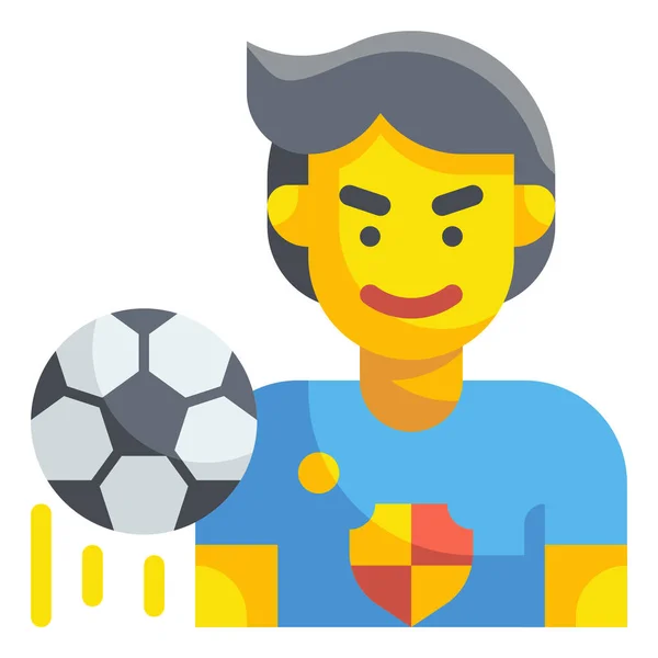 Jugador Fútbol Fútbol Icono — Vector de stock