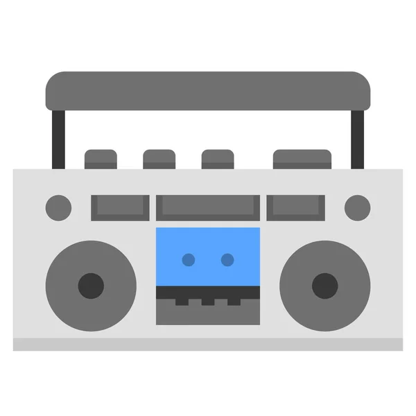 Equipo Música Radio Icono Estilo Plano — Vector de stock