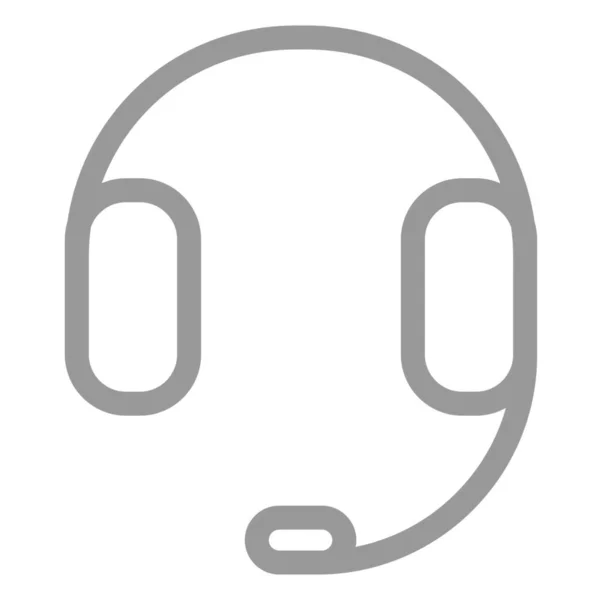 Icono Auriculares Con Cabezal Cliente Estilo Outline — Archivo Imágenes Vectoriales