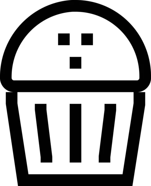 烘焙蛋糕图标的轮廓风格 — 图库矢量图片