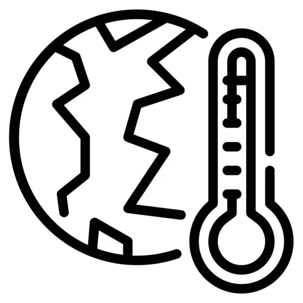 Ikona Temperatury Środowiska Ekologicznego Stylu Zarysu — Wektor stockowy
