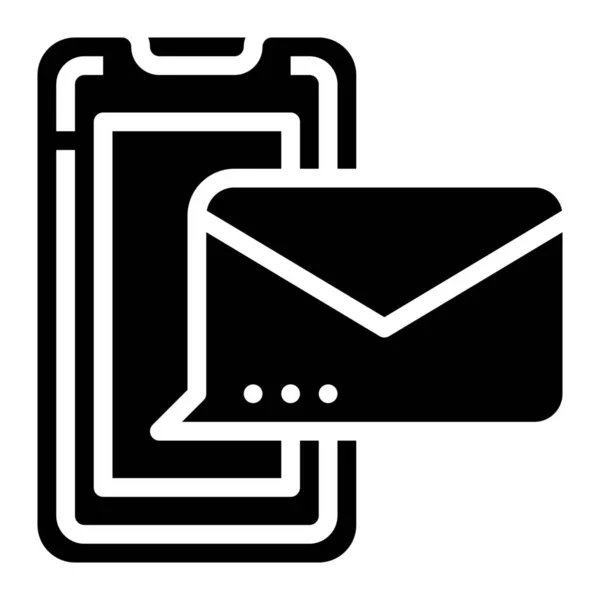 Adresa Ikona Mailové Schránky Pevném Stylu — Stockový vektor