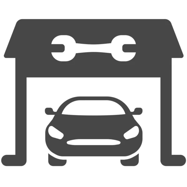 Car Garage Maintenance Icon Solid Style — Stock Vector