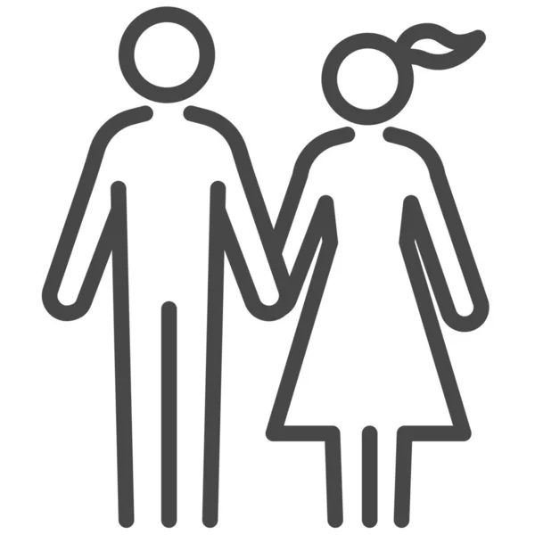 Paar Familie Man Pictogram Outline Stijl — Stockvector