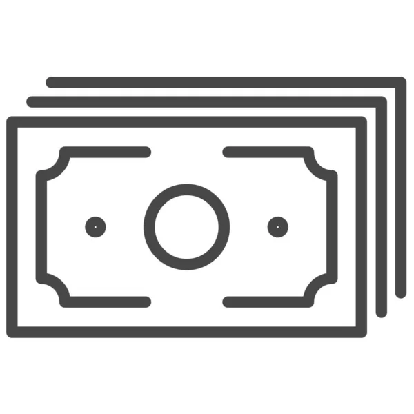 Банкнота Грошова Іконка Стилі Контур — стоковий вектор