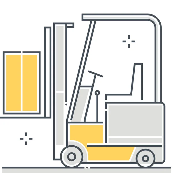 Box Carry Forklift Icon Tools Construction Category — Stock Vector