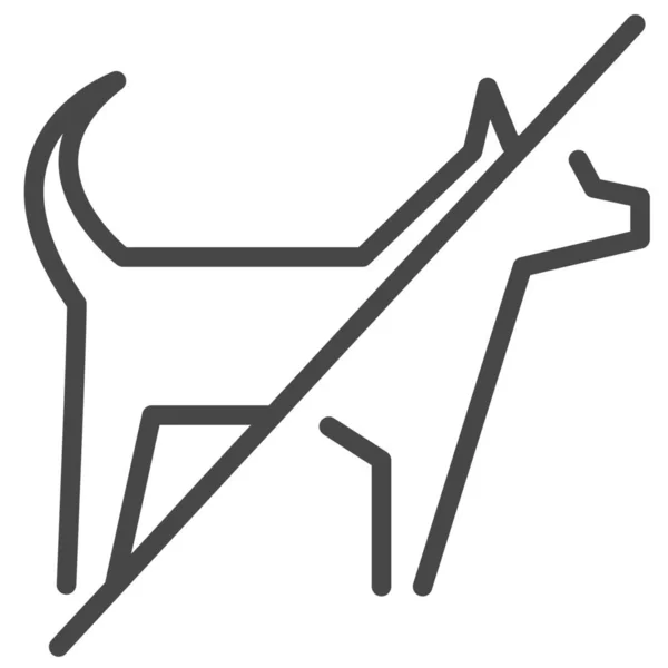 Verbieden Hond Faciliteit Pictogram Outline Stijl — Stockvector