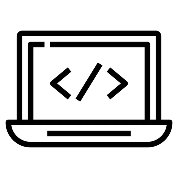 Icono Del Programador Interfaz Desarrollo Estilo Outline — Vector de stock