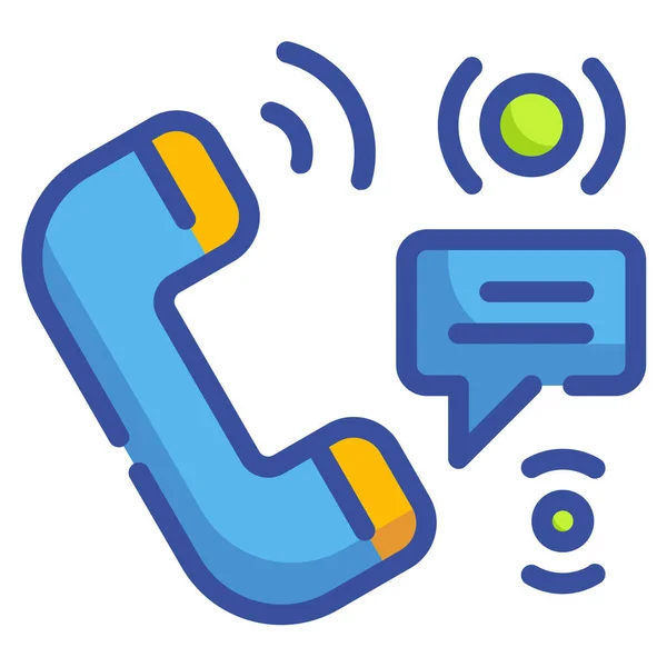 Call Chat Phone Icon Filled Outline Style — Stock Vector