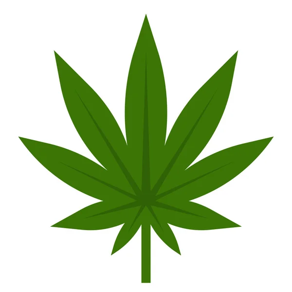 Cannabis Hennep Marihuana Icoon Platte Stijl — Stockvector