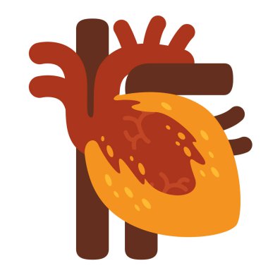 disease dyslipidemia heart icon in Flat style clipart