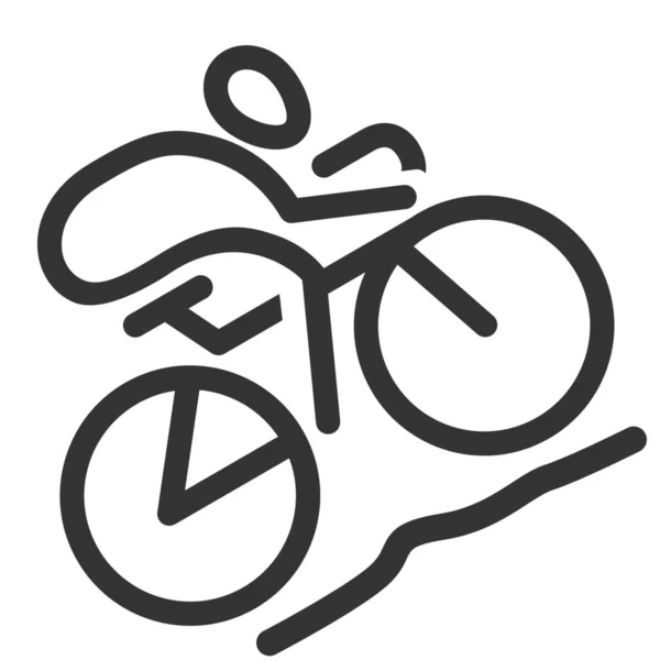 Ciclismo Ciclismo Icono Montaña Estilo Esquema — Vector de stock