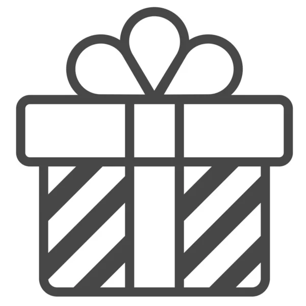 Κουτί Δώρου Εικονίδιο Giftbox Στυλ Περίγραμμα — Διανυσματικό Αρχείο
