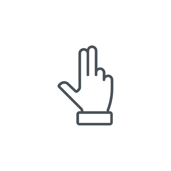 Klik Vinger Gebaar Pictogram Omtrek Stijl — Stockvector