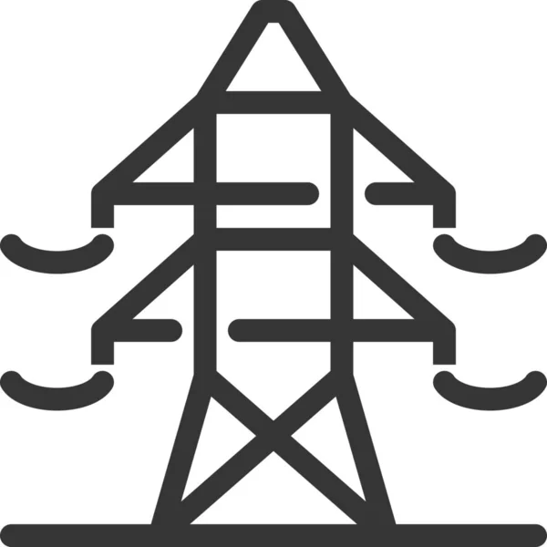 Значок Навколишнього Середовища Електричної Енергії Стилі Контур — стоковий вектор