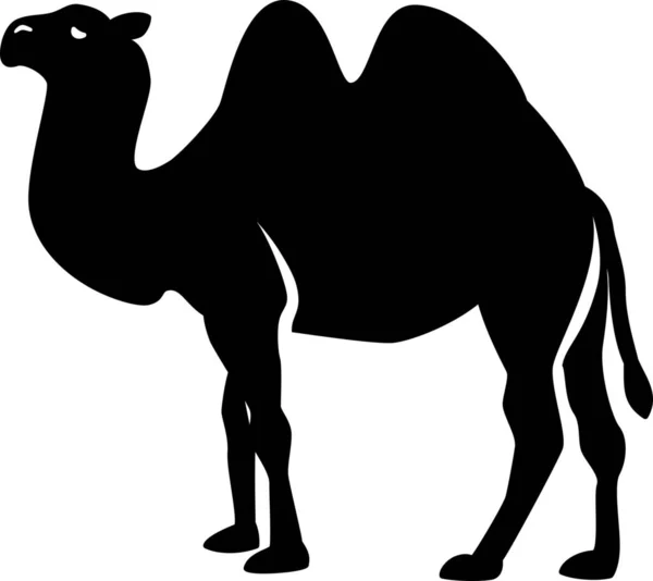 Animal Camello Desierto Icono Estilo Sólido — Vector de stock