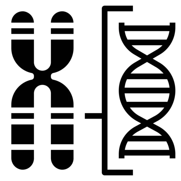 Ícone Gene Dna Cromossômico Estilo Sólido —  Vetores de Stock