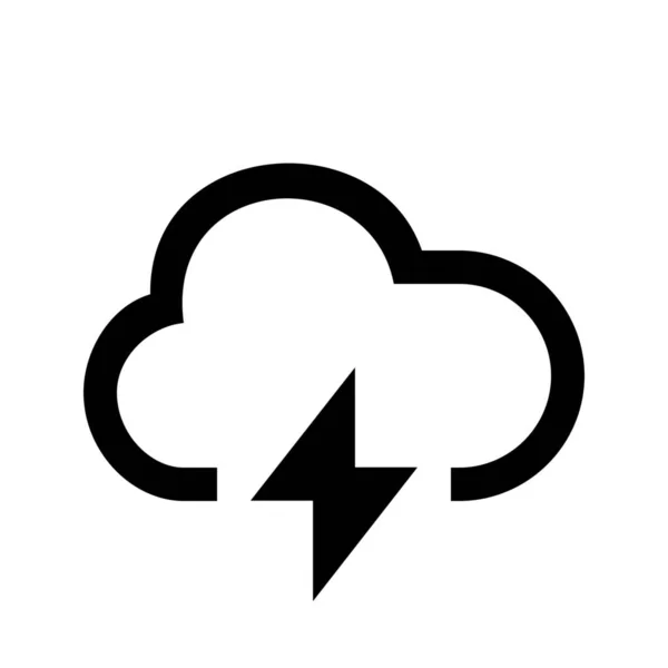 Cloud Lightning Weather Icon Estilo Esquema — Vector de stock