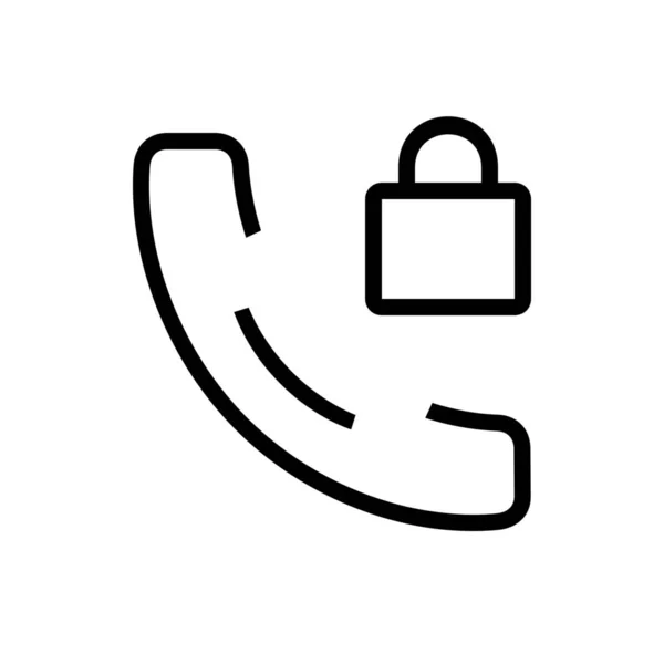Συσκευή Κλειδωμένο Εικονίδιο Τηλεφώνου Στυλ Περίγραμμα — Διανυσματικό Αρχείο