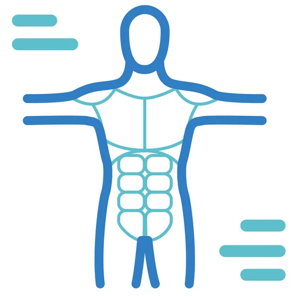 Diagnóstico Cuerpo Humano Informe Médico Icono Estilo Esquema — Vector de stock