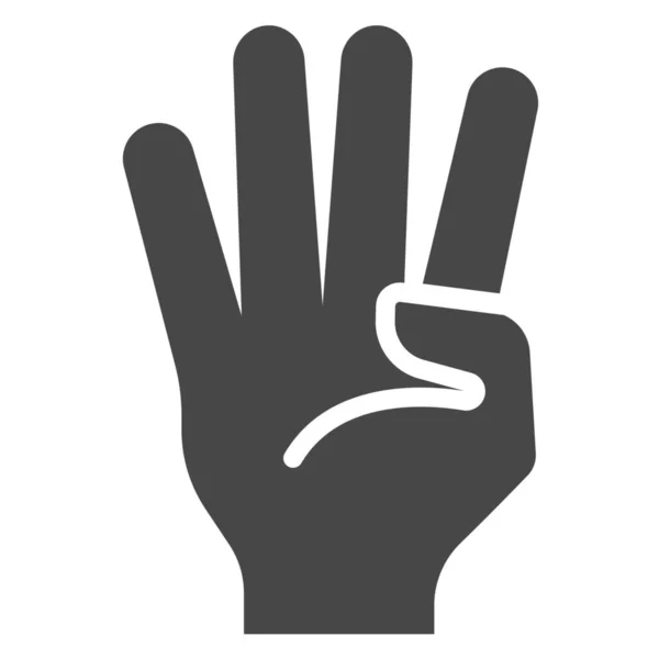 Dita Icona Quattro Gesti Nella Categoria Touch Hand Gestures — Vettoriale Stock
