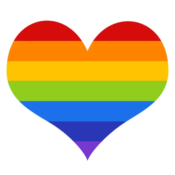 Gay Orgullo Corazón Icono Plana Estilo — Vector de stock