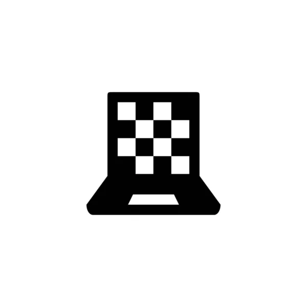 Ikona Strategie Šachového Počítače Pevném Stylu — Stockový vektor