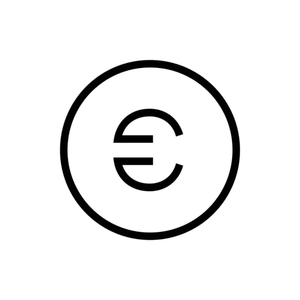 アウトラインスタイルのコインユーロコマースアイコン — ストックベクタ