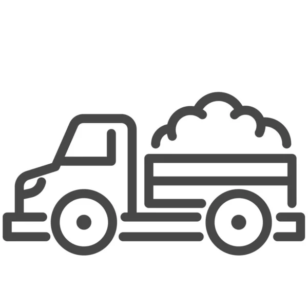 Icono Camioneta Cultivo Estilo Esquema — Vector de stock