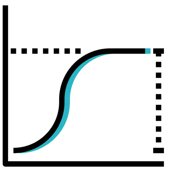 Icona Ritardo Grafico Curva Stile Contorno Riempito — Vettoriale Stock