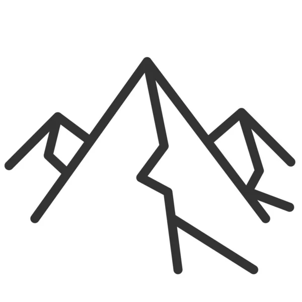 Alpes Alpines Icône Cervin Dans Style Outline — Image vectorielle