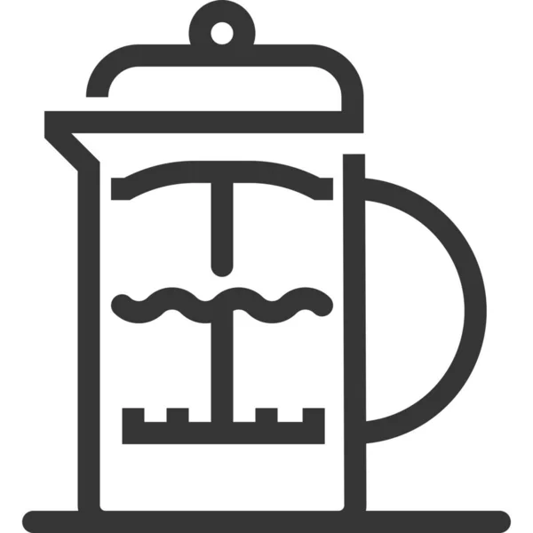 Káva Kuchař Francouzský Tisk Ikona Stylu Osnovy — Stockový vektor