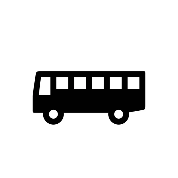 Car Schoolbus Side Icon Solid Style — Stock Vector