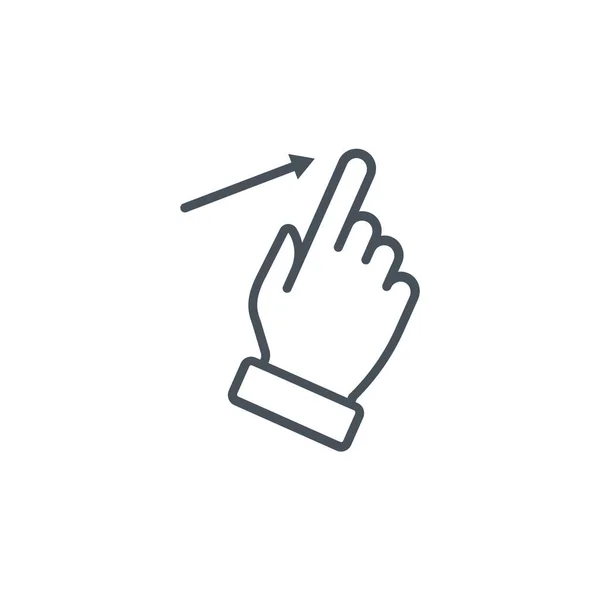 Click Finger Gesture Icon Outline Style — Stock Vector