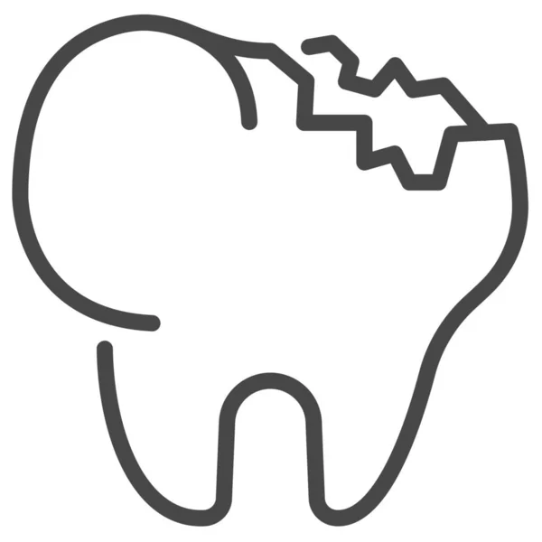 Icono Dental Caries Rota Estilo Esquema — Vector de stock